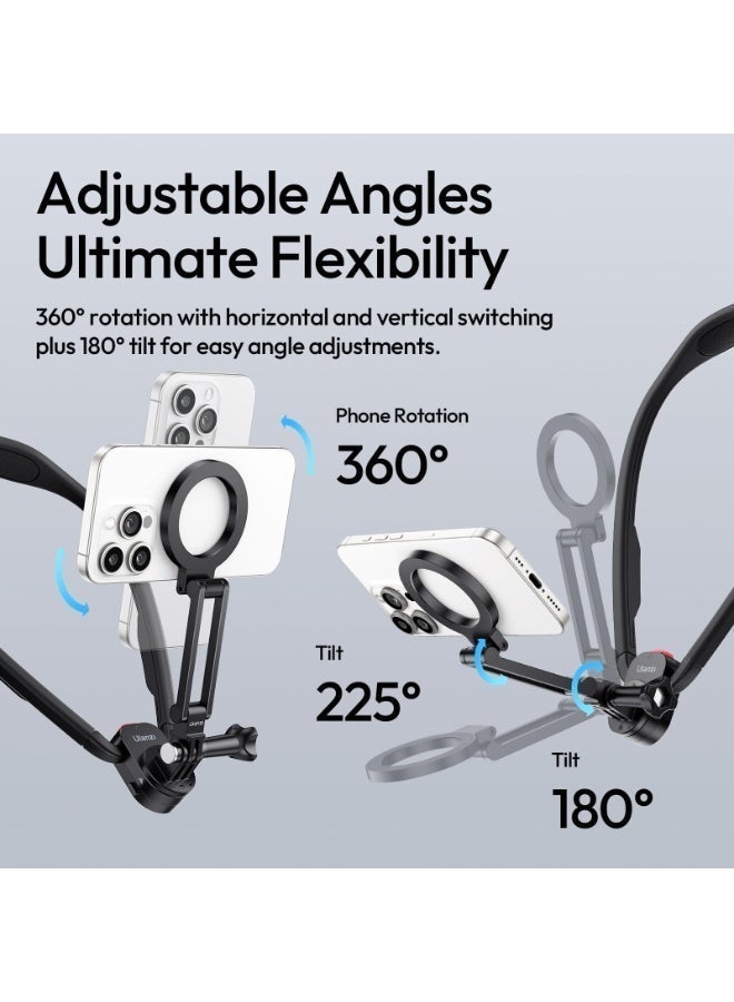 ULANZI MG14 Magnetic Neck Mount for Phone/Action Camera, Phone Neck Holder Hands Free POV/Vlog Video Recording for iPhone Samsung Sony LG Google All Smartphones and GoPro Insta360 DJI Action Cameras - Image 4